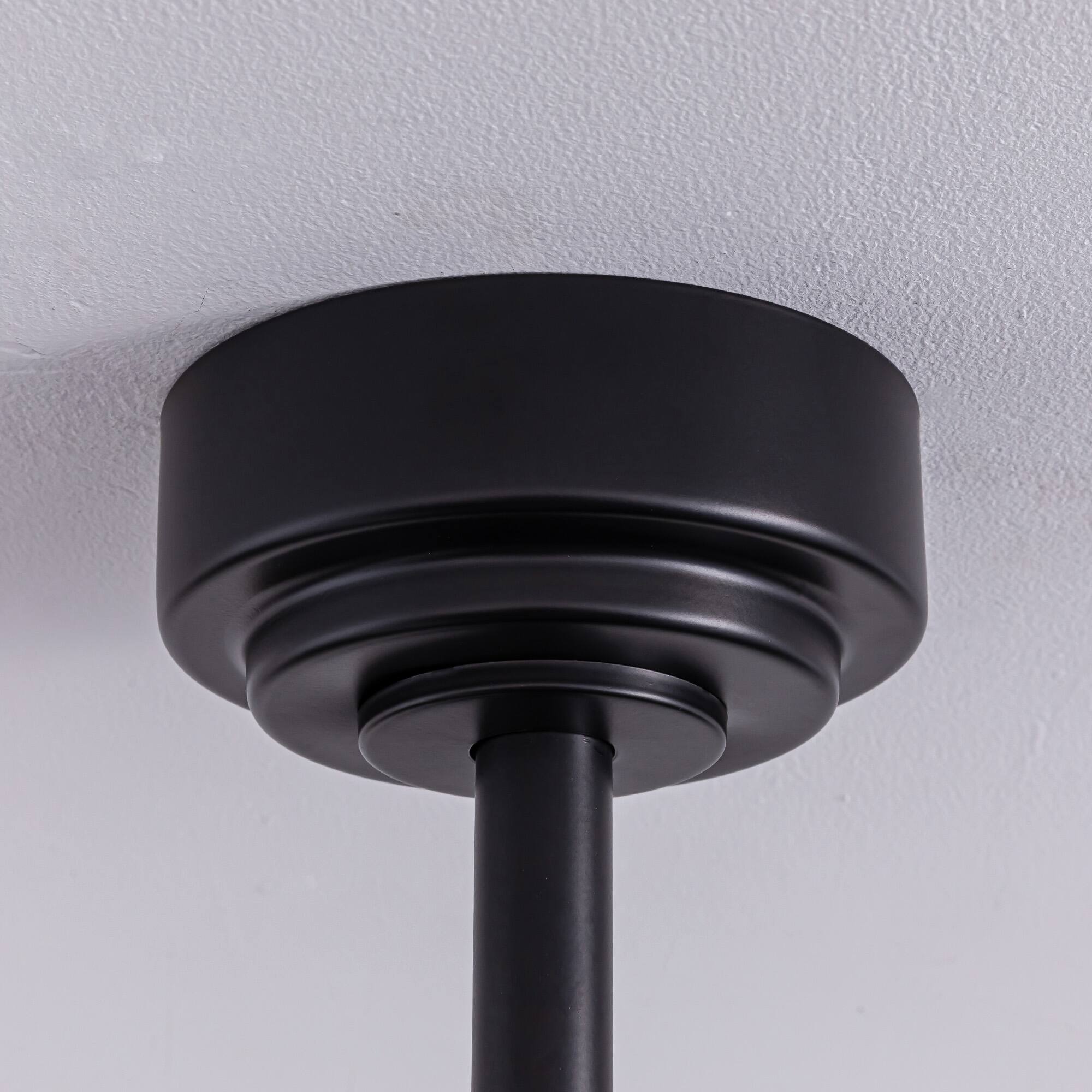 Alt View 8. Siljoy - 52-in Farmhouse Cage Ceiling Fan Walnut Black Reversible Blades Light Remote Bulb Not Included for Indoor Outdoor Use - Black.