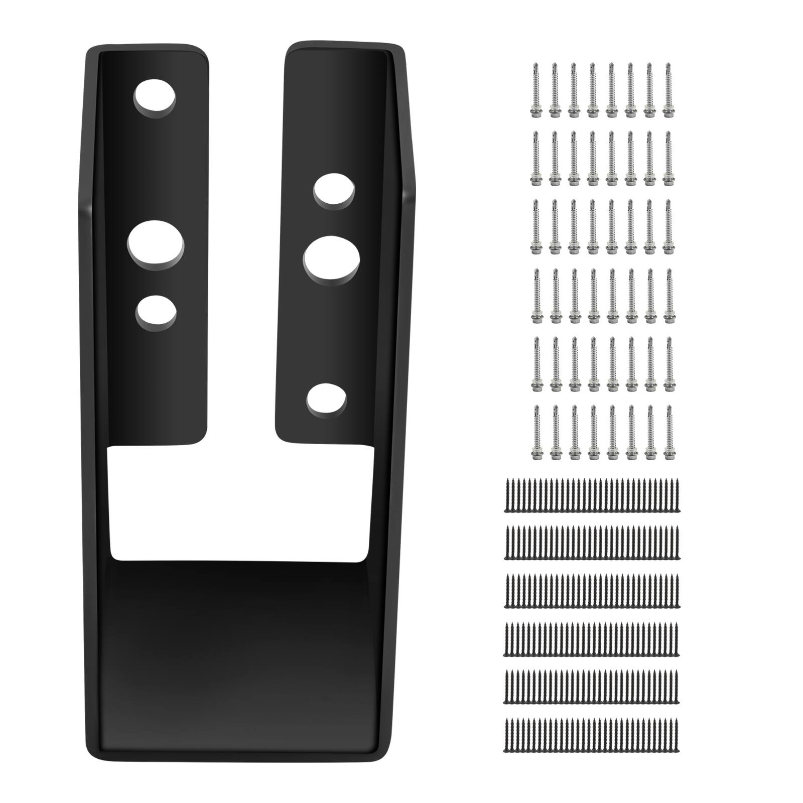 Front. VEVOR - Concealed Joist Hanger, 2"x4" Outdoor Accent Concealed-Flange,Pack of 24 Concealed Joist Bracket,Q235 Steel Plate Powder - Black.
