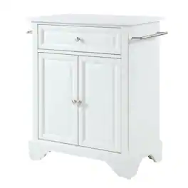 Crosley Furniture - Lafayette Stone Top Portable Kitchen Island/Cart - White