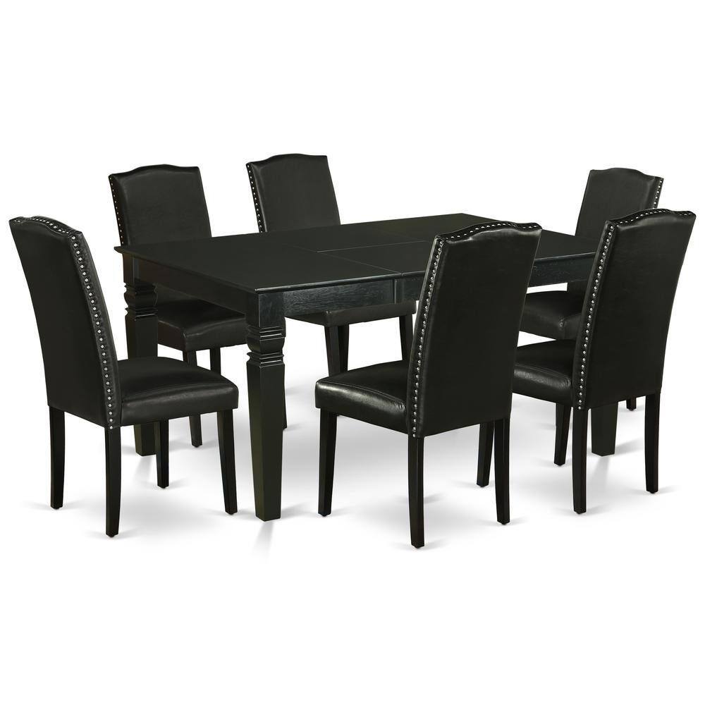 Back. East West Furniture - Dining Room Set Black - Black.