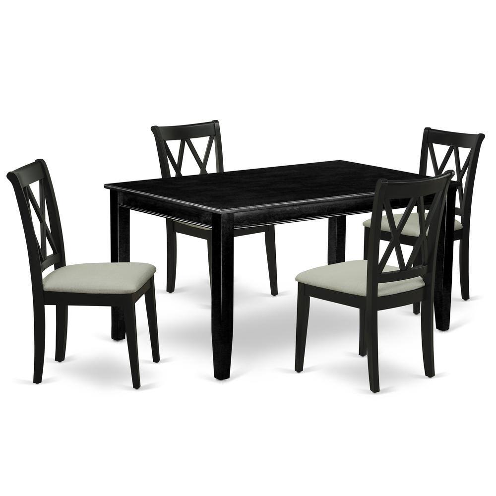 Back. East West Furniture - Dining Room Set Black - Brown.