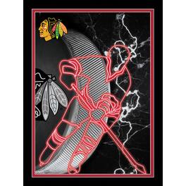 Fan Creations - Chicago Blackhawks 12'' x 16'' Framed Neon Player Print - Black