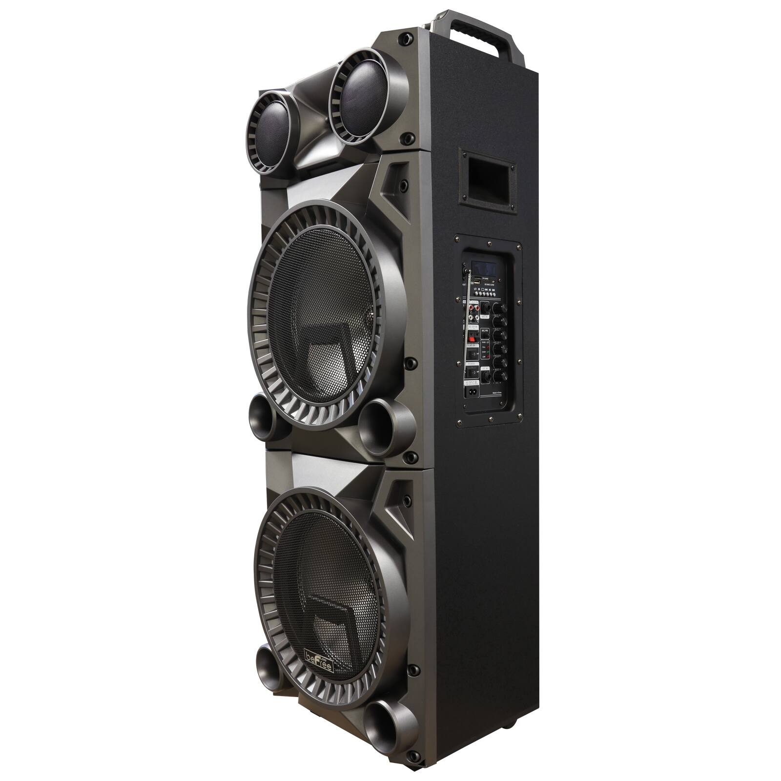 Alt View 10. beFree Sound - beFree Sound Rechargeable Bluetooth 12inch Double Subwoofer Portable Party Speaker with Dual Layer Reactive Party Lights - Black.