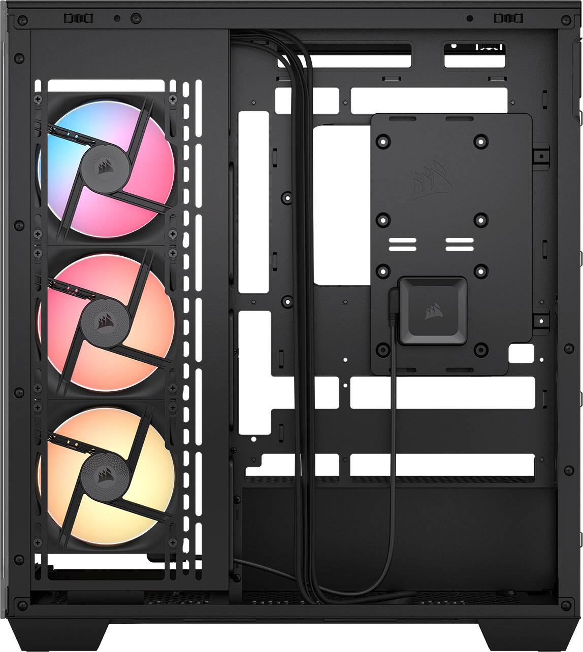 Alt View 9. CORSAIR - 3500X LX-R RGB iCUE LINK Mid-Tower PC Case - Black.