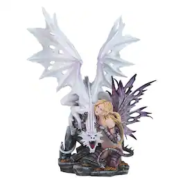 FC Design - 24"H Angel Fairy Dragon Figurine Statue Large Sculpture Office Desk Tabletop Medieval Gaming Home Decor Gift - Multi-Color