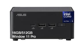 ASUS - Upgraded - NUC 14 Pro Tall Mini Desktop (Intel Ultra 5-135H vPro Enterprise, 16GB DDR5, 512GB PCIe SSD, Win 11 Pro) w/USB Hub - Black