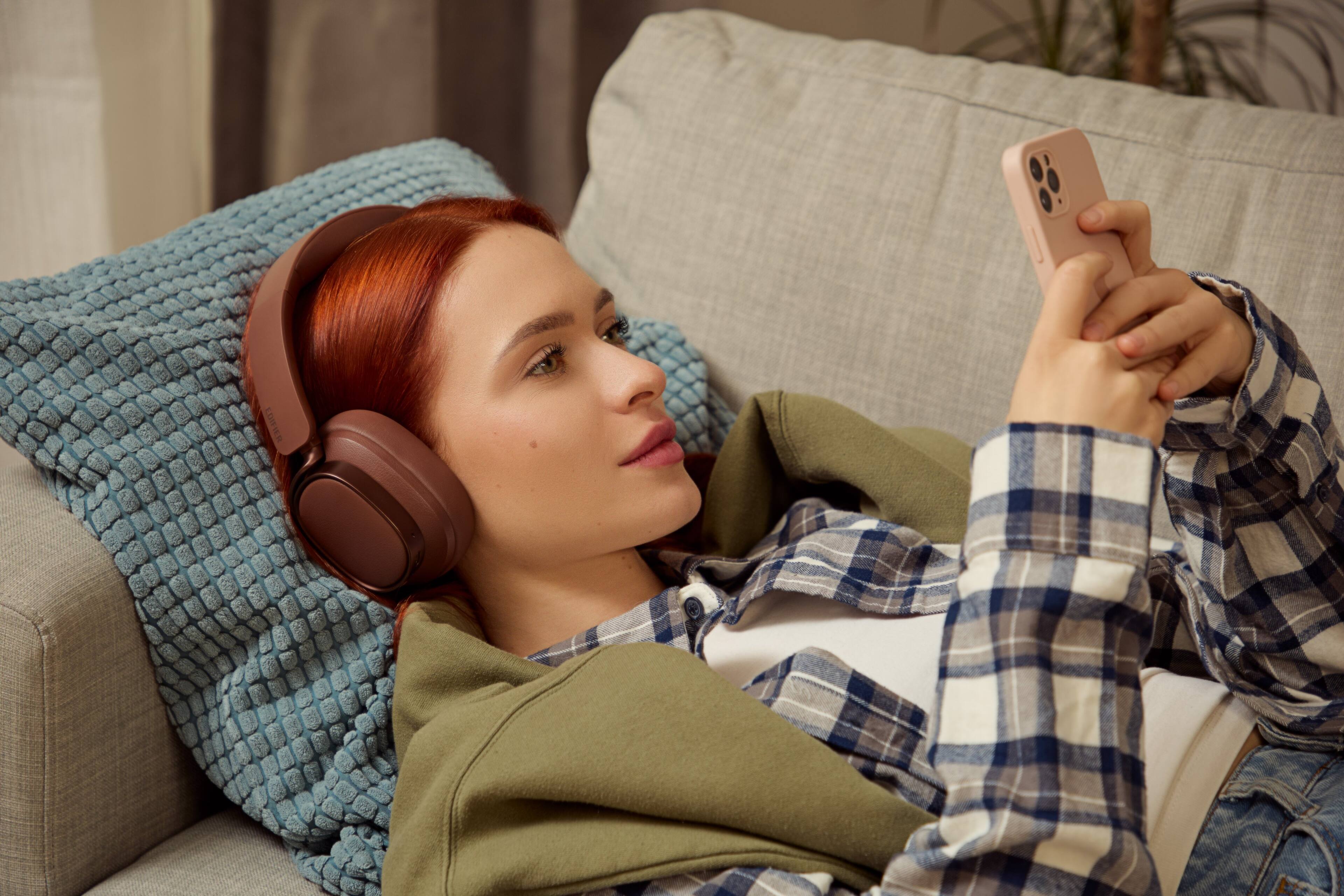 Alt View 5. Edifier - ES850NB Active Noise Cancelling Headphones - Brown.