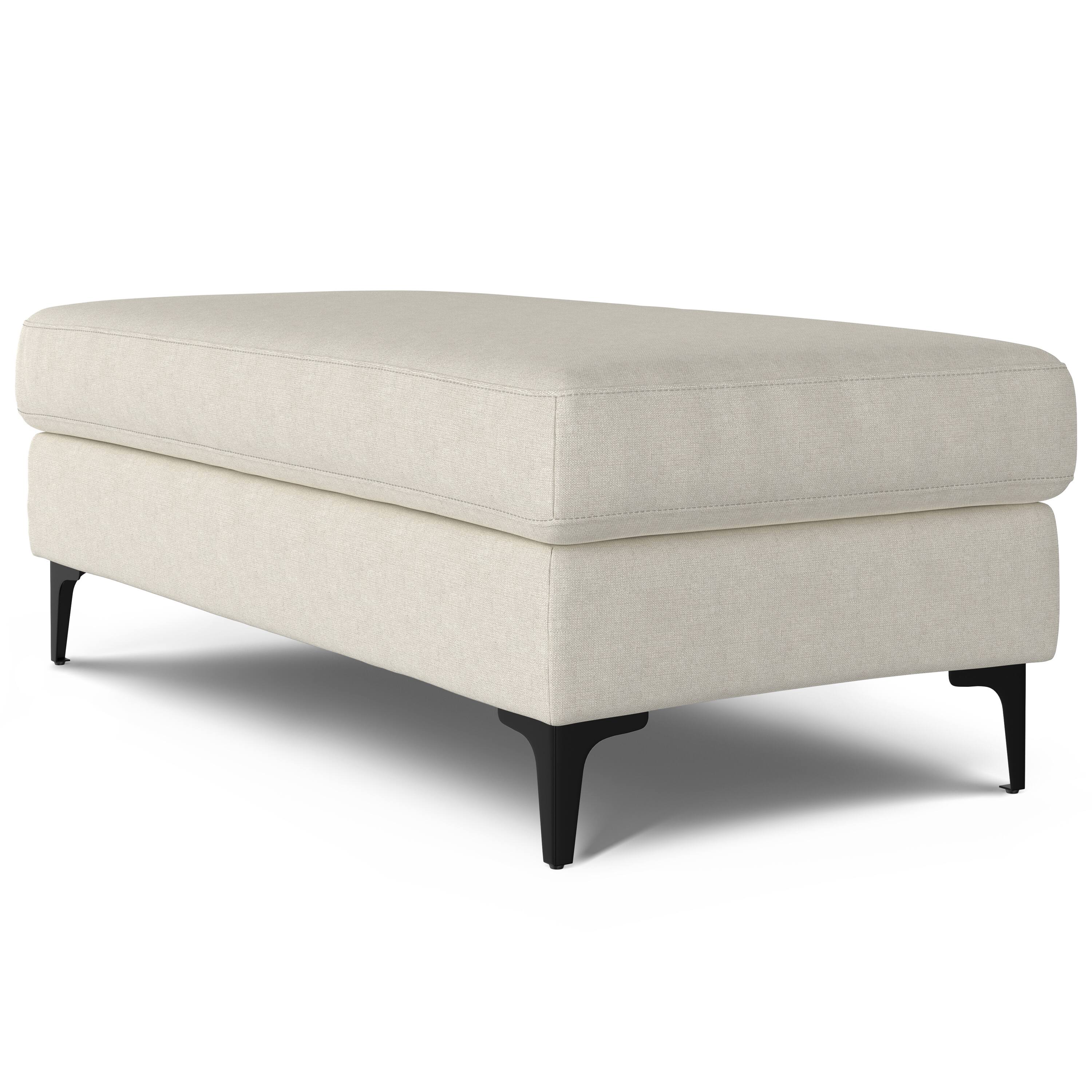 Alt View 3. Simpli Home - Ava Large Rectangular Ottoman in Tightly Woven Performance Fabric - Cream.