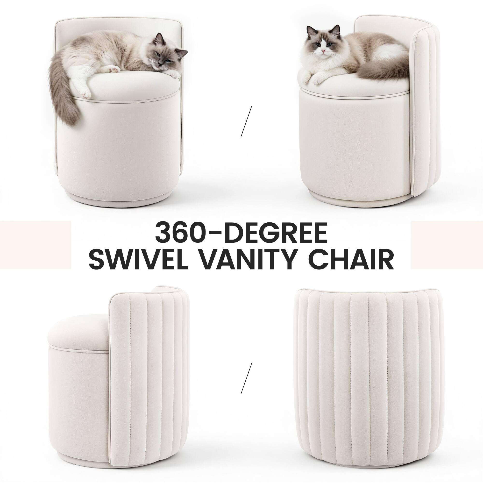 360-Degree Swivel Vanity Chair