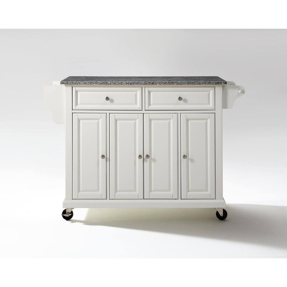 Angle. Crosley Furniture - Full Size Granite Top Kitchen Cart - White.