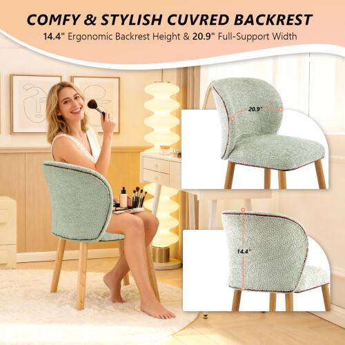COMFY & STYLISH CUVRED BACKREST  
14.4" Ergonomic Backrest Height & 20.9" Full-Support Width