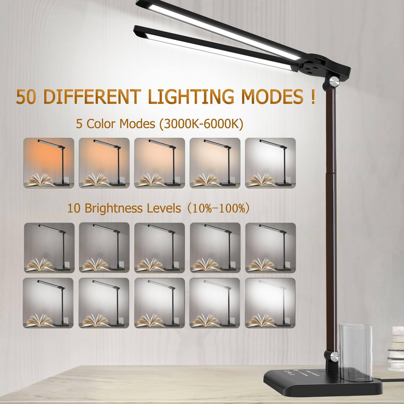 50 DIFFERENT LIGHTING MODES!  
5 Color Modes (3000K-6000K)  
10 Brightness Levels (10%-100%)