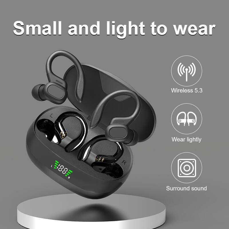 Small and light to wear  
Wireless 5.3  
Wear lightly  
Surround sound