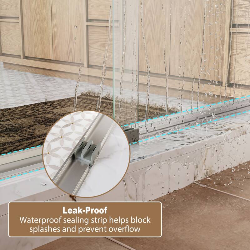 Leak-Proof  
Waterproof sealing strip helps block splashes and prevent overflow