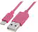 Front. Insignia™ - Apple MFi Certified 3' Lightning-to-USB Type A Charge-and-Sync Cable - Hot Pink.