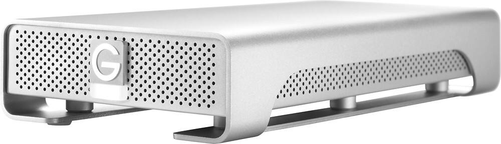 Angle. G-DRIVE - Gen 6 3TB External USB 3.0/eSATA/FireWire Hard Drive - Silver.