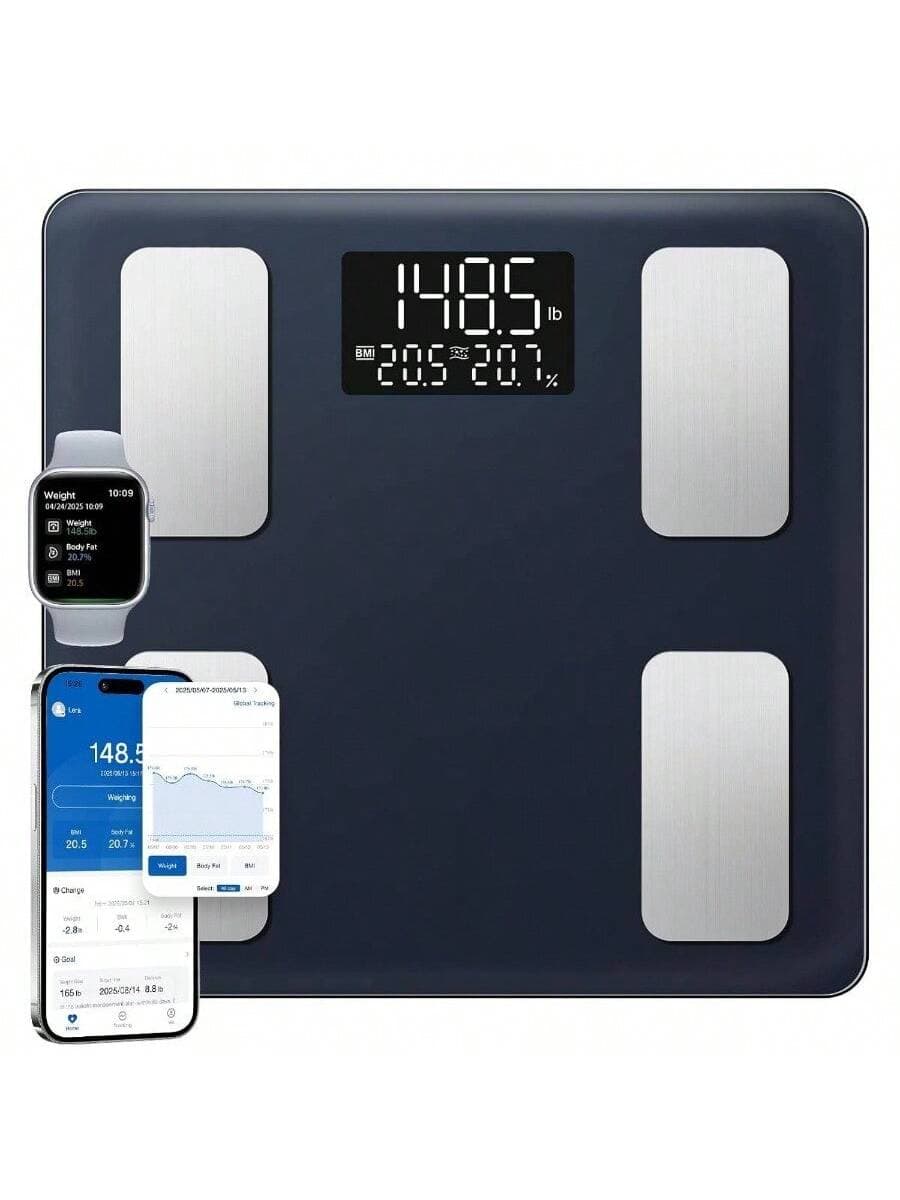 Stamp n Camp - Digital scale tempered glass platform, BMI tracking perfect for weight management, Digital Display, with Auto-On-Off - smart scale