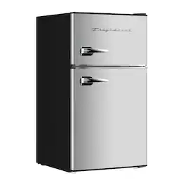Frigidaire - 3.2-cu Ft. 2-door Retro Compact Refrigerator With Freezer, Efr391-b, Platinum Design With Chrome Trim - Silver