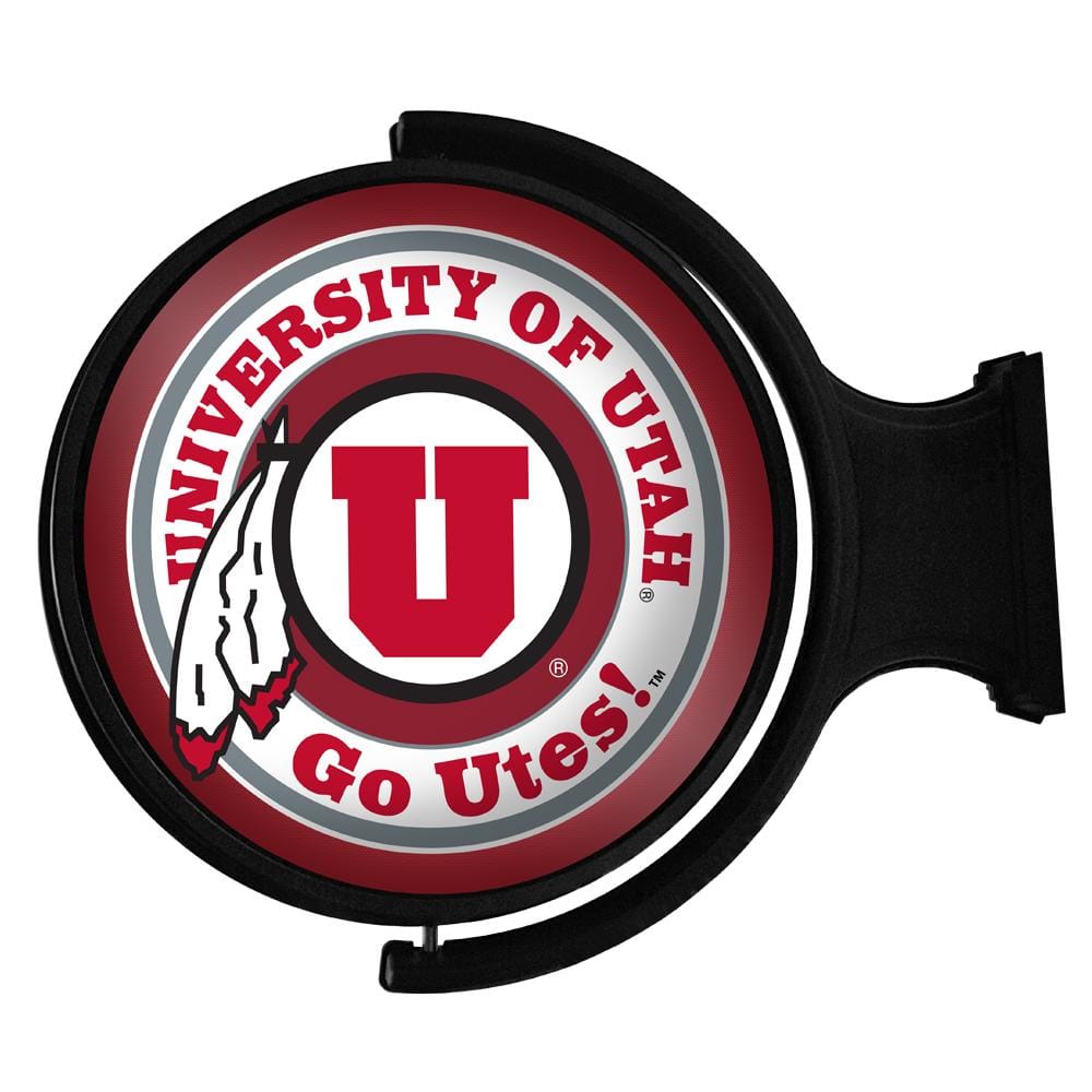 The Fan-Brand - Utah Utes 23'' x 21'' Team Illuminated Rotating Wall Sign - Multicolor