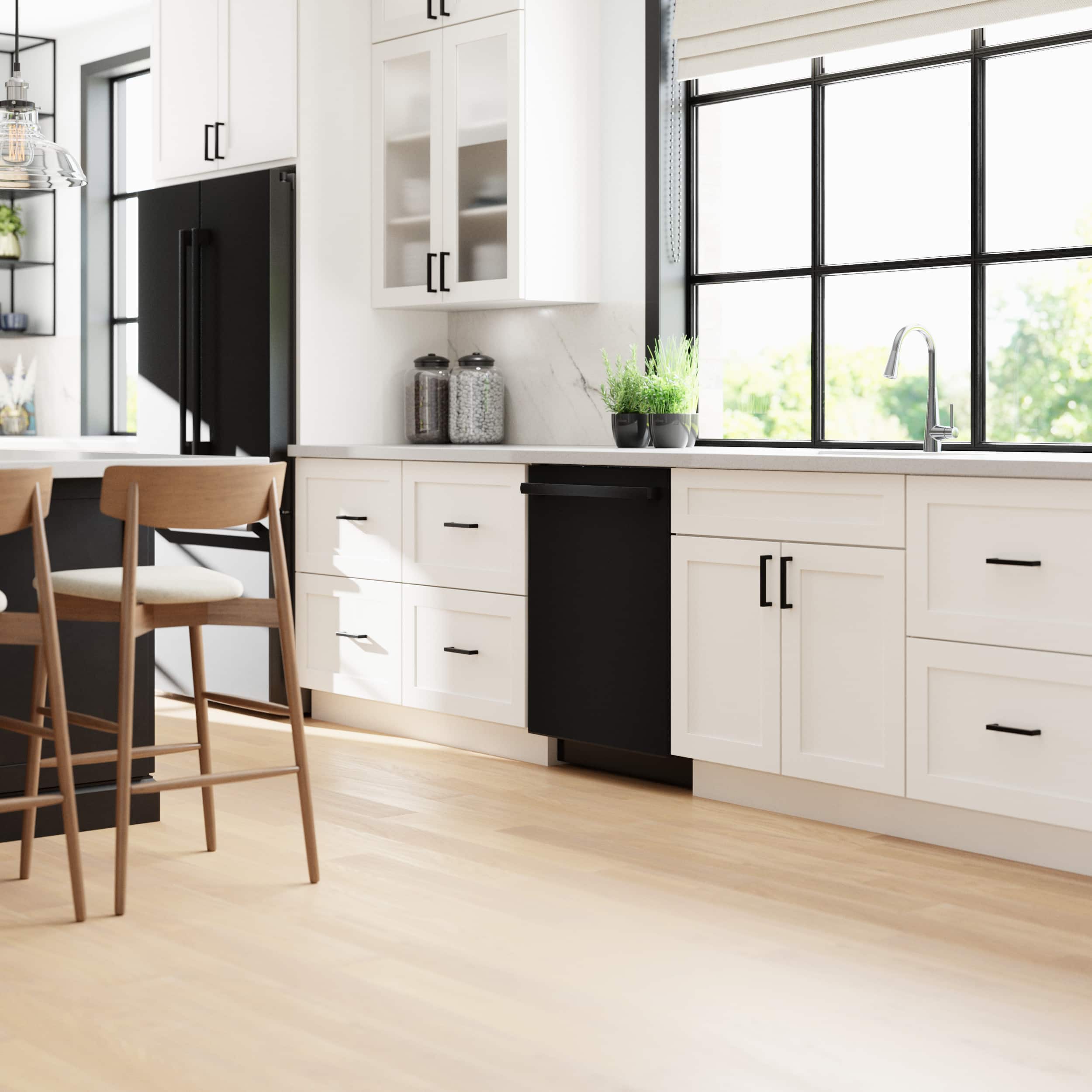 Alt View 12. Bosch - 100 Series Premium 24" Top Control Smart Built-In Hybrid Stainless Steel Tub Dishwasher with 3rd Rack, 46 dBA - Black.