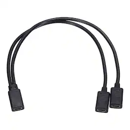 Unique Bargains - Type C Female to Type C Female 2-in-1 Splitter 11.8" for Charging/Data - Black