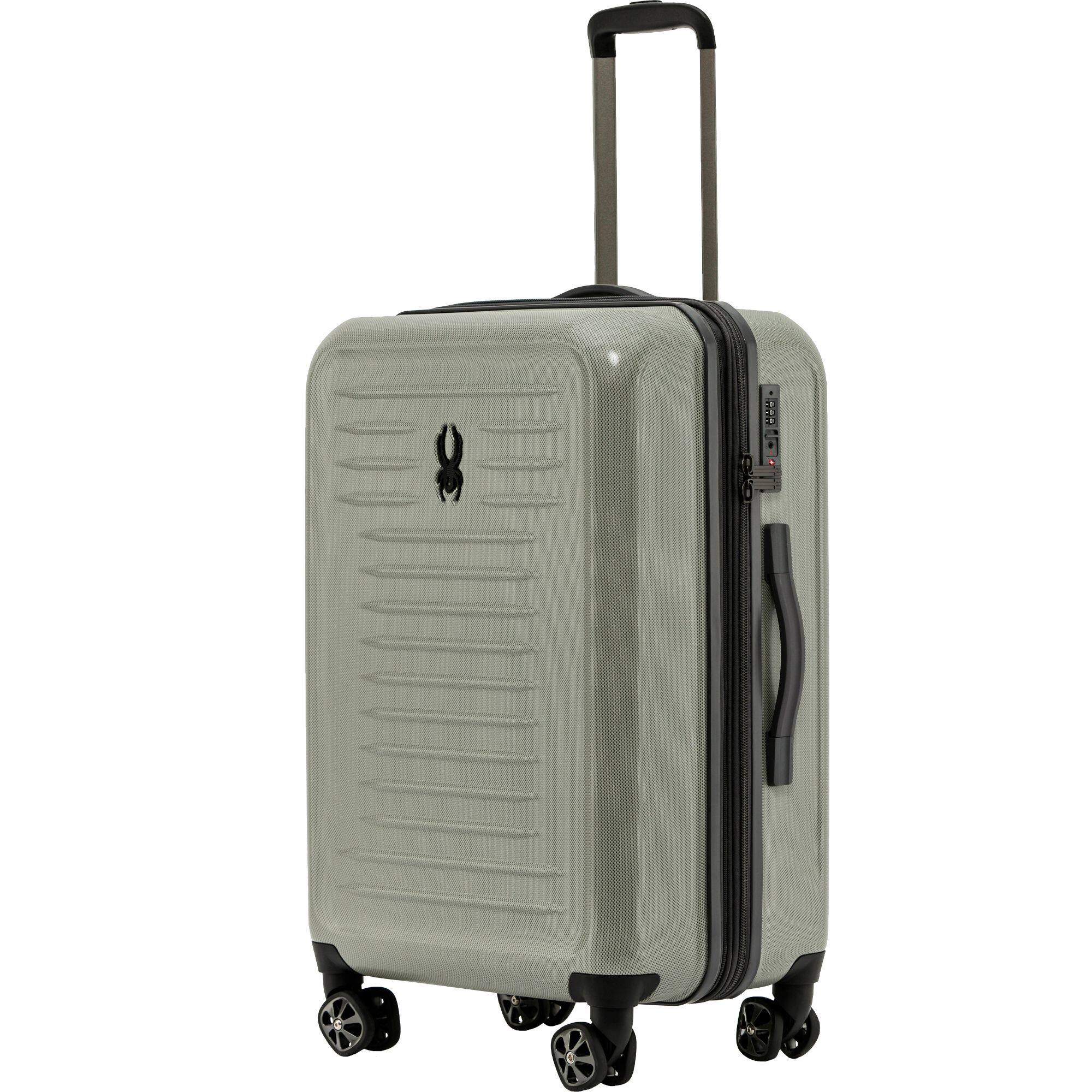 Angle. Spyder - Spyder Rails 25 Inch Expandable Hardside Upright Suitcase with 360 Spinner Wheels, TSA Approved Lock - Moss Grey.