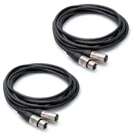 Hosa Technology - 2x Pro Balanced 3-Pin XLR Female to 3-Pin XLR Male Audio Cable 1.5'
