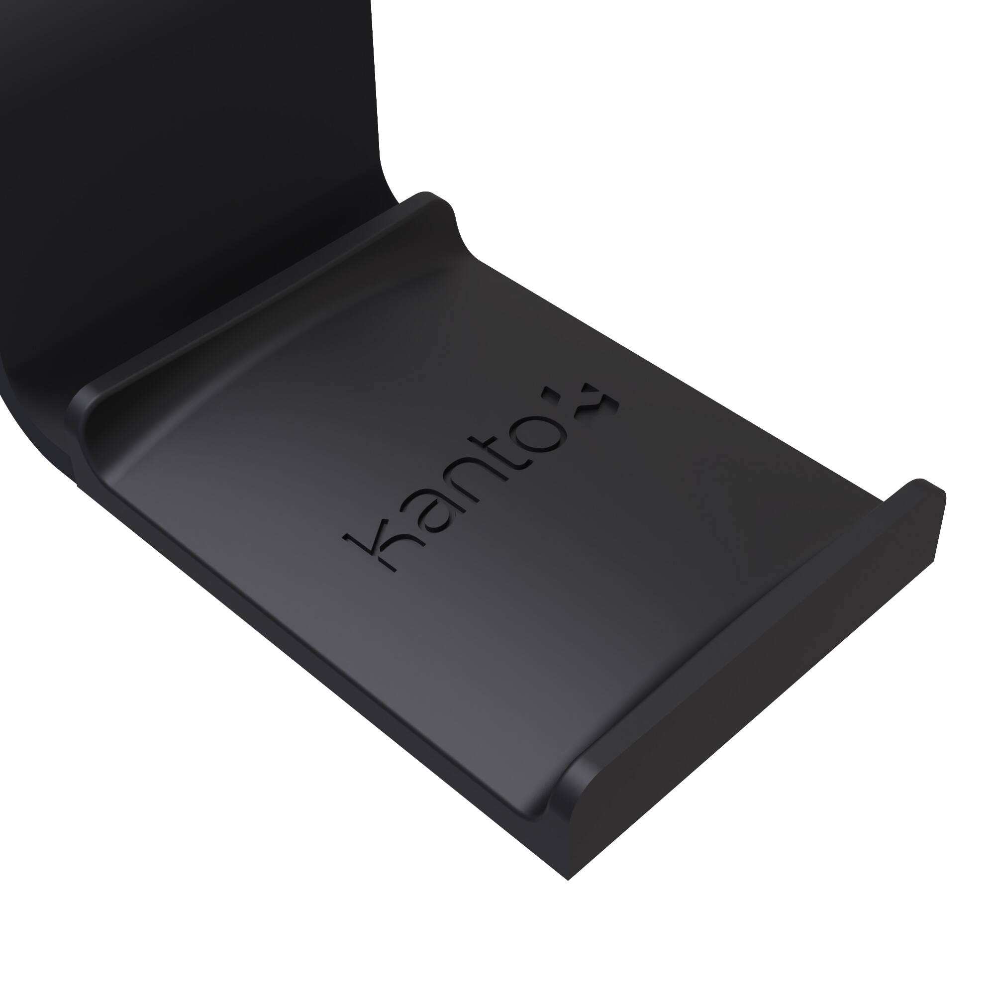 Alt View 2. Kanto - Universal Under Desk Headphone Hook with Curved Silicone Cradle - Black.