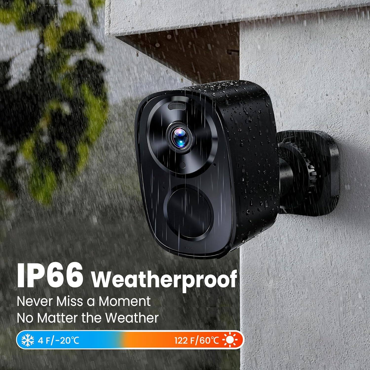 IP66 Weatherproof  
Never Miss a Moment No Matter the Weather  
4 F/-20°C 122 F/60°C