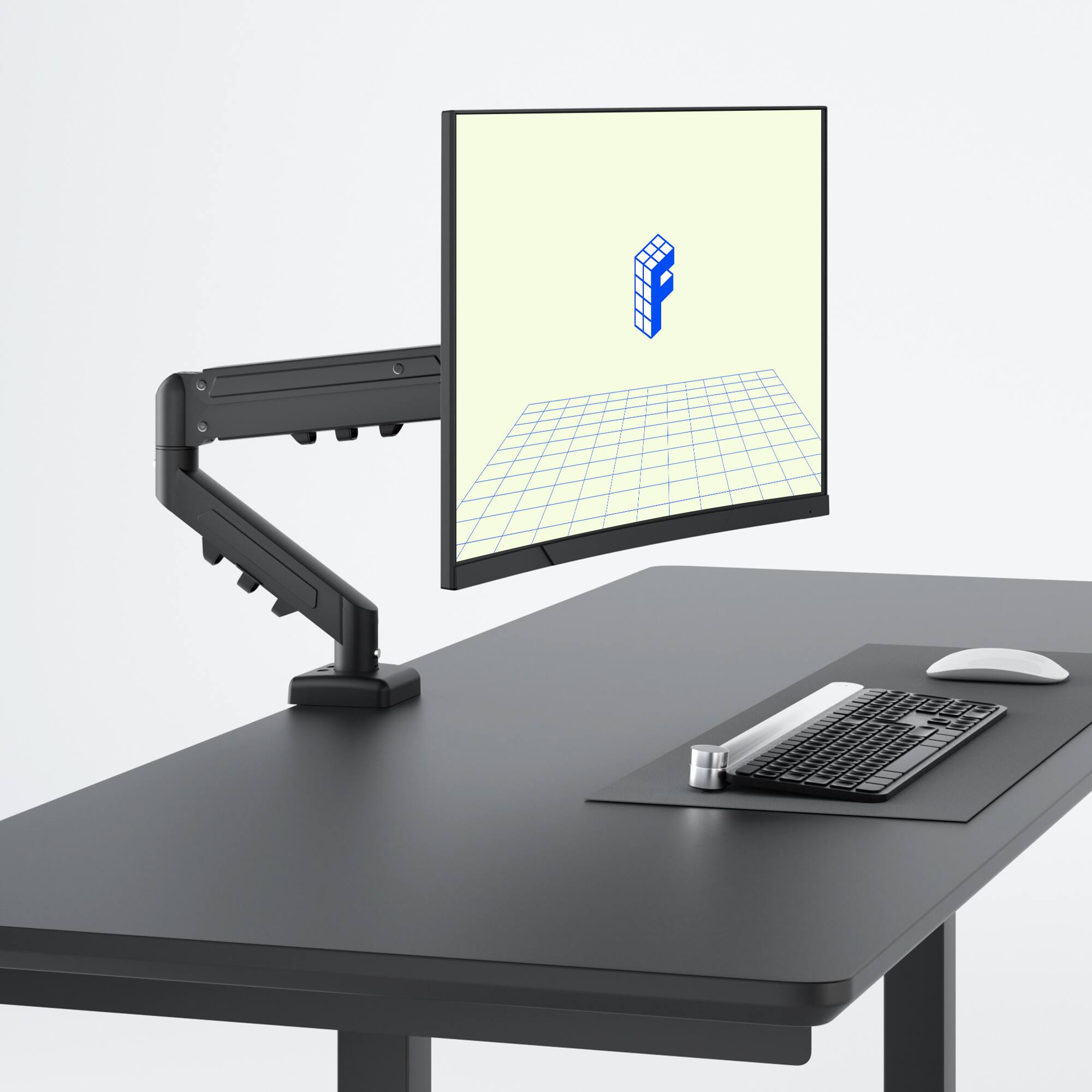 Left. FlexiSpot - MA1 Adjustable Single Monitor Arm for 17"-32" Monitor - Black.