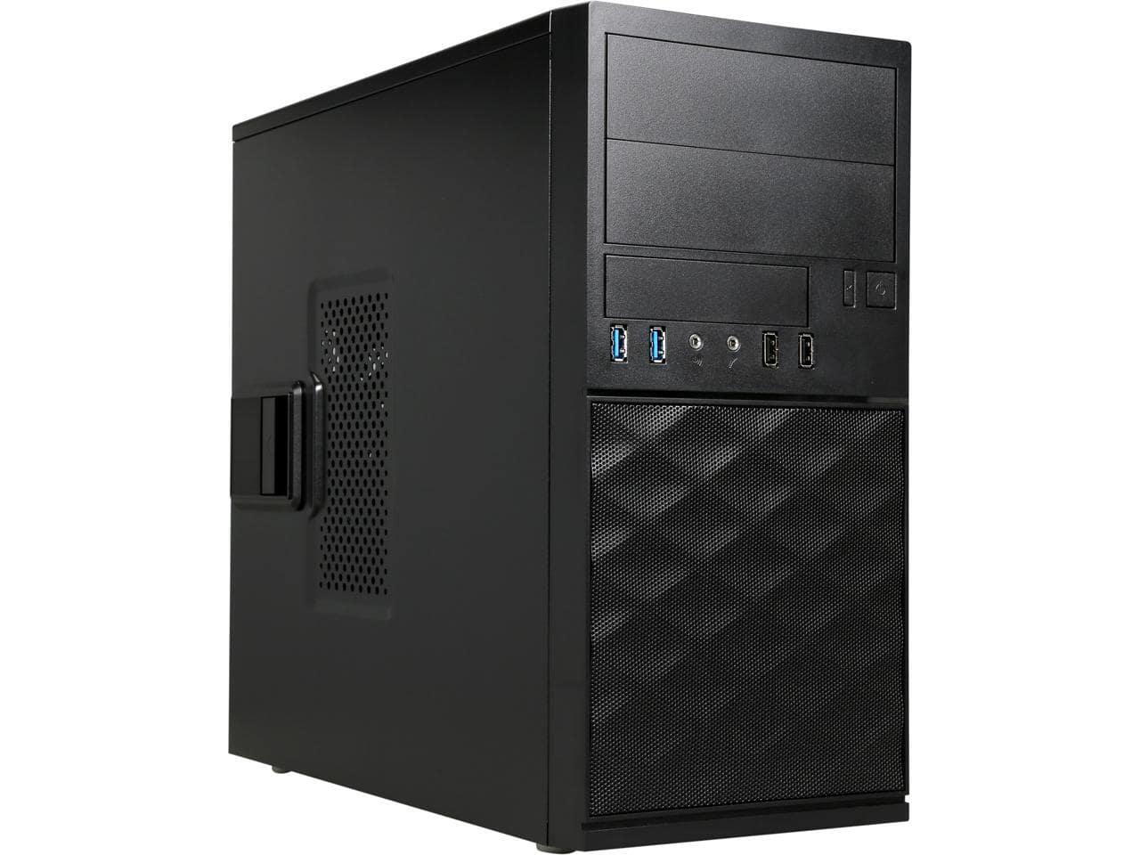 In Win - EFS052.CH450TB3 Black Mini Tower Computer Case MicroATX 12V Form Factor, PSII Size Power Supply - Black