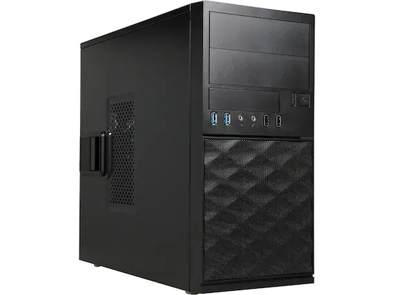 Front. In Win - IN WIN EFS052.CH450TB3 Black Mini Tower Computer Case MicroATX 12V Form Factor, PSII Size Power Supply - Black.