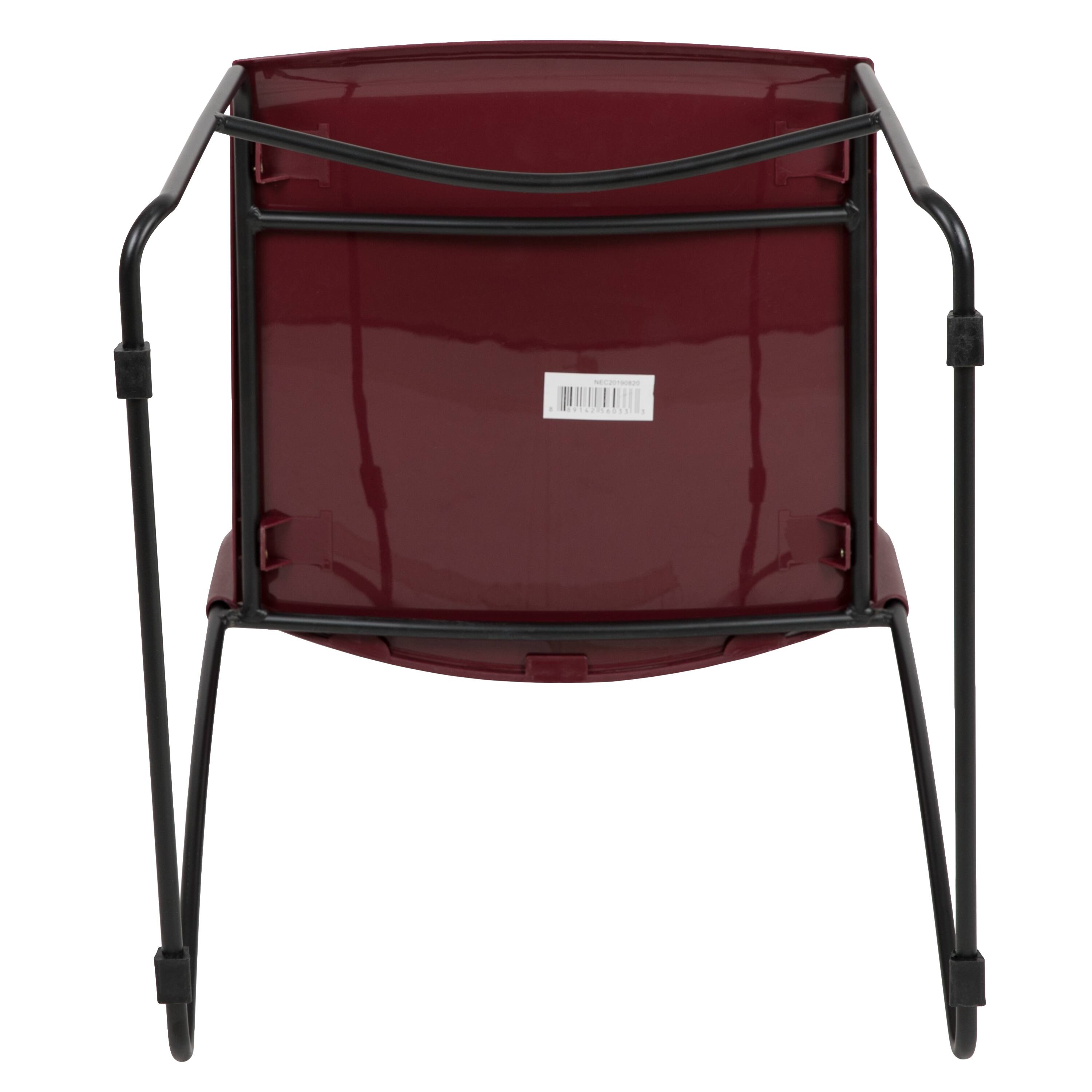 Alt View 9. Emma + Oliver - Home and Office Sled Base Stack Chair with Air-Vent Back - Guest Chair - Burgundy.