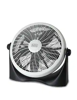 Black+Decker - Floor Fan with 3 Fan Settings, Gray - Black