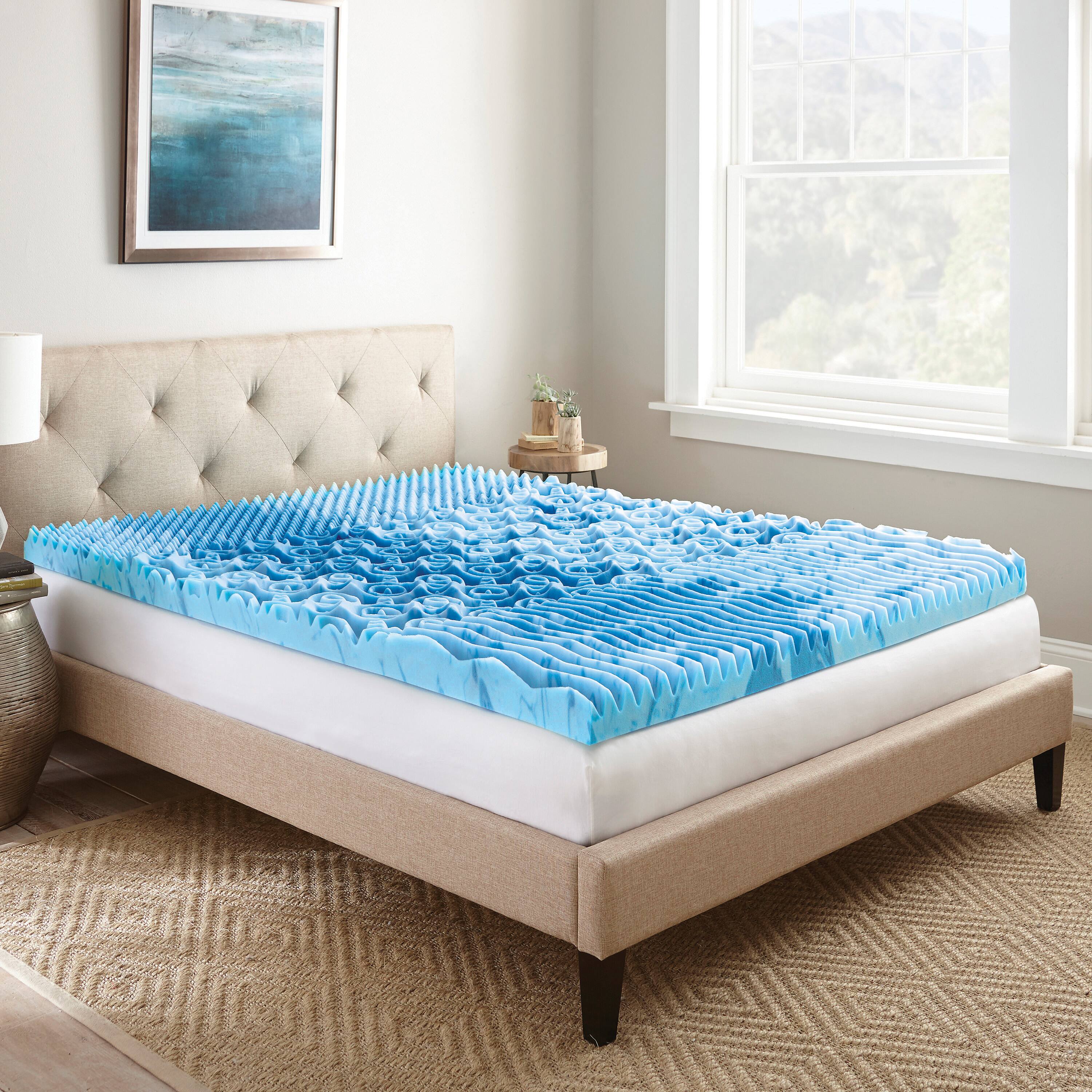 Alt View 2. Nautica - Nautica Home 3 Inch GelLux Memory Foam Cooling Mattress Topper Twin XL - WHITE/BLUE.