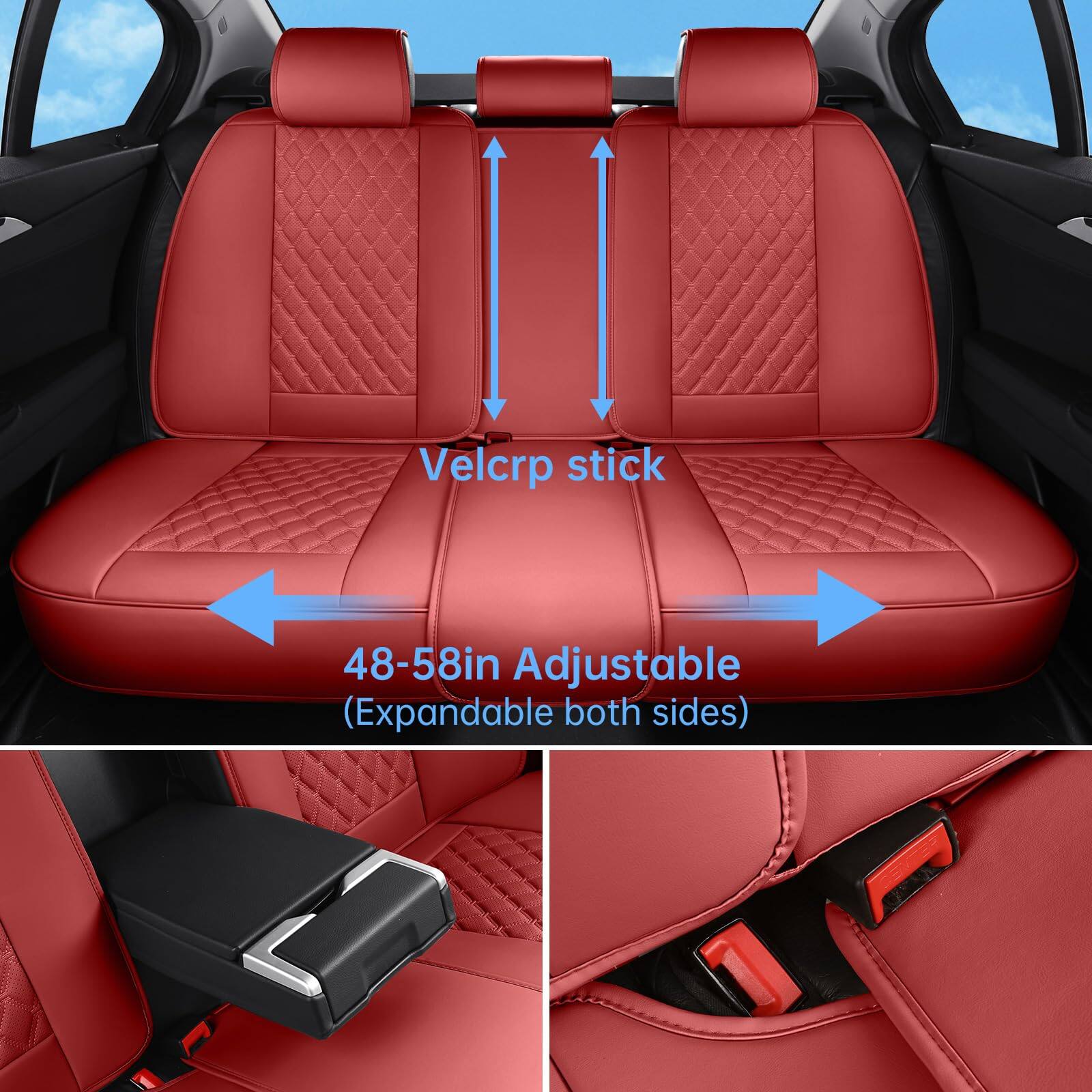 Velcro stick  
48-58in Adjustable (Expandable both sides)