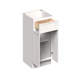 Boyel Living - 24-in W x 34.5-in H x 24-in D Slim Shaker RTA Kitchen Base Cabinet with Soft-Close - Snow White