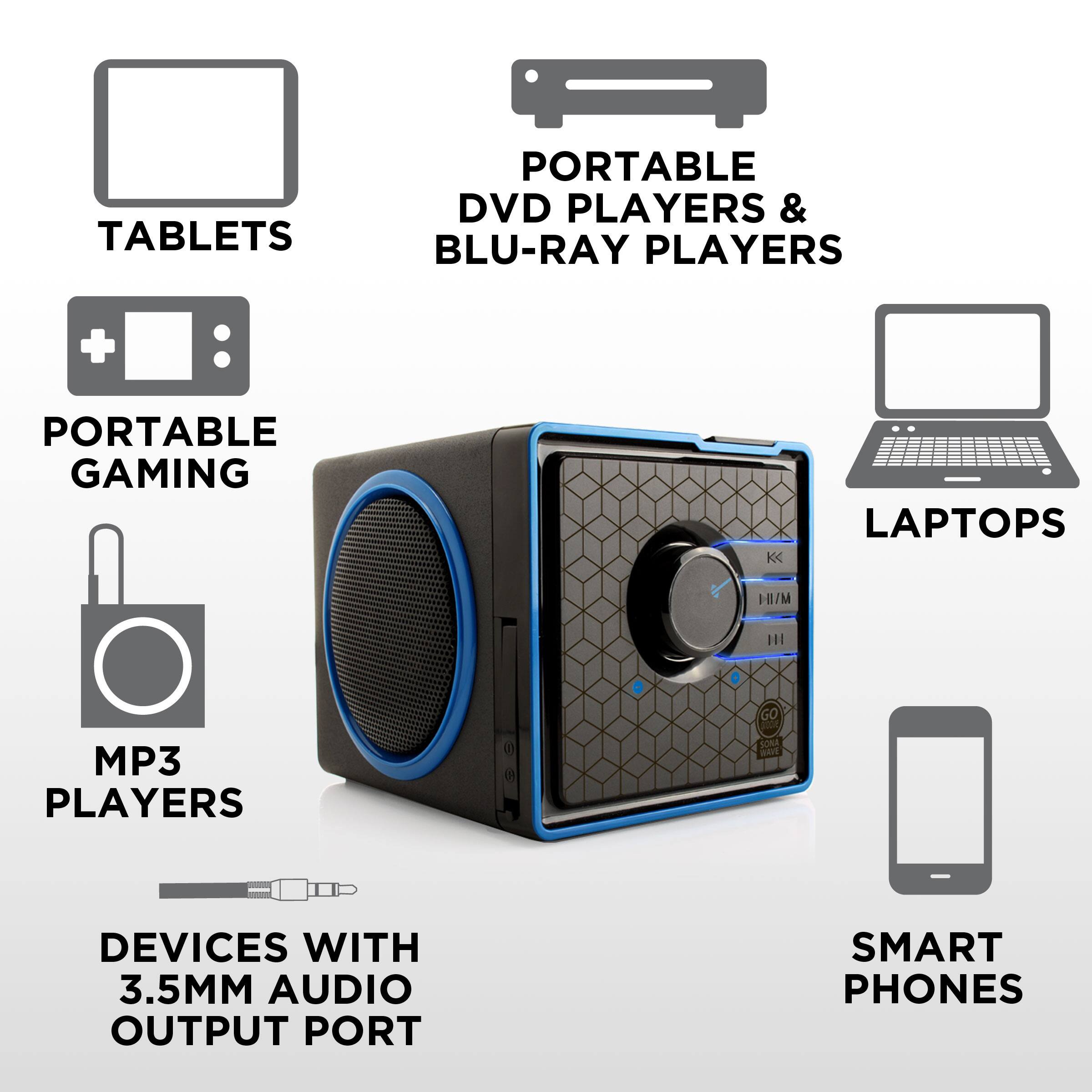 TABLETS  
PORTABLE DVD PLAYERS & BLU-RAY PLAYERS  
PORTABLE GAMING  
LAPTOPS  
MP3 PLAYERS  
DEVICES WITH 3.5MM AUDIO OUTPUT PORT  
SMART PHONES