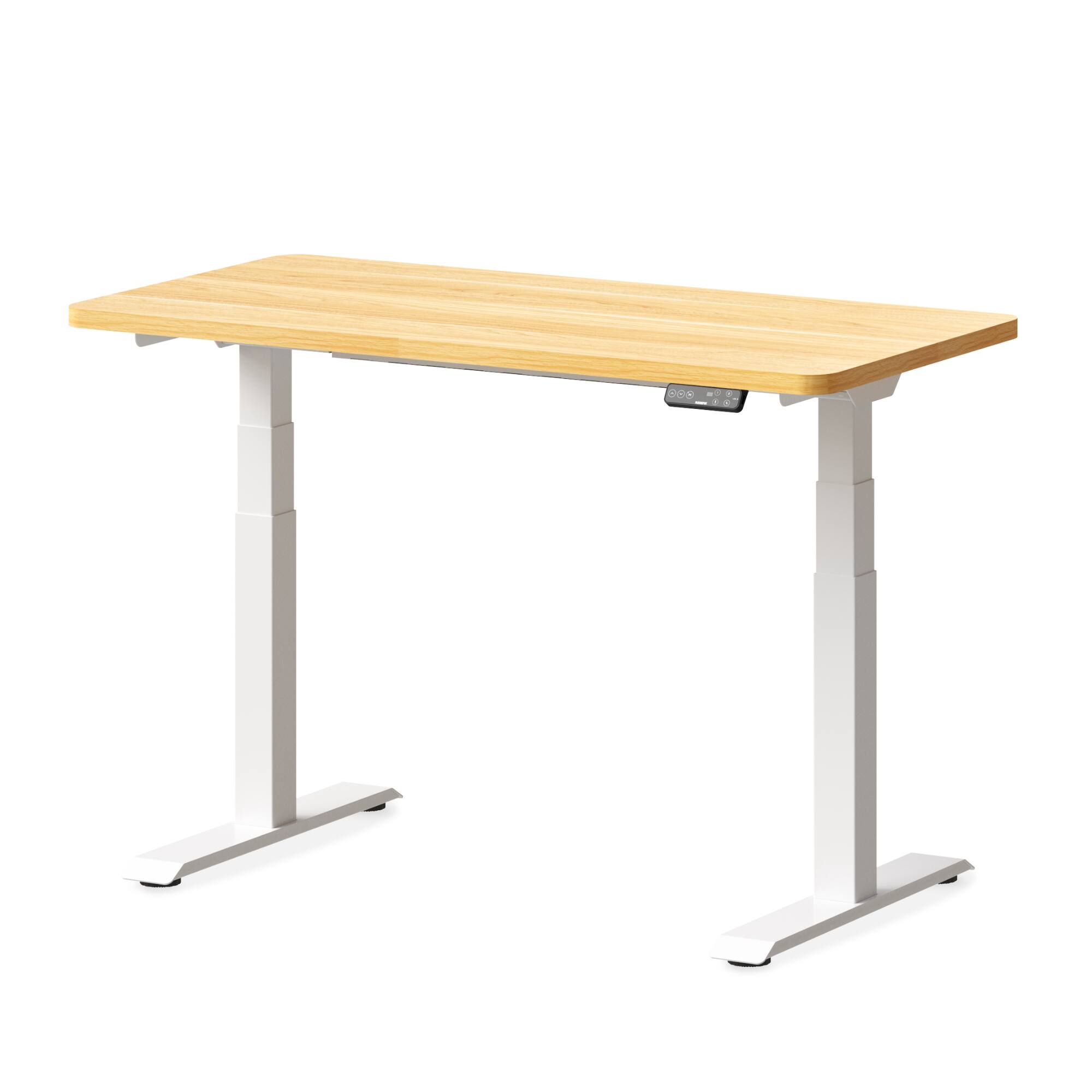 Angle. FlexiSpot - FlexiSpot E7 48''W Electric Adjustable Standing Desk Chipboard, Maple/White - Maple.