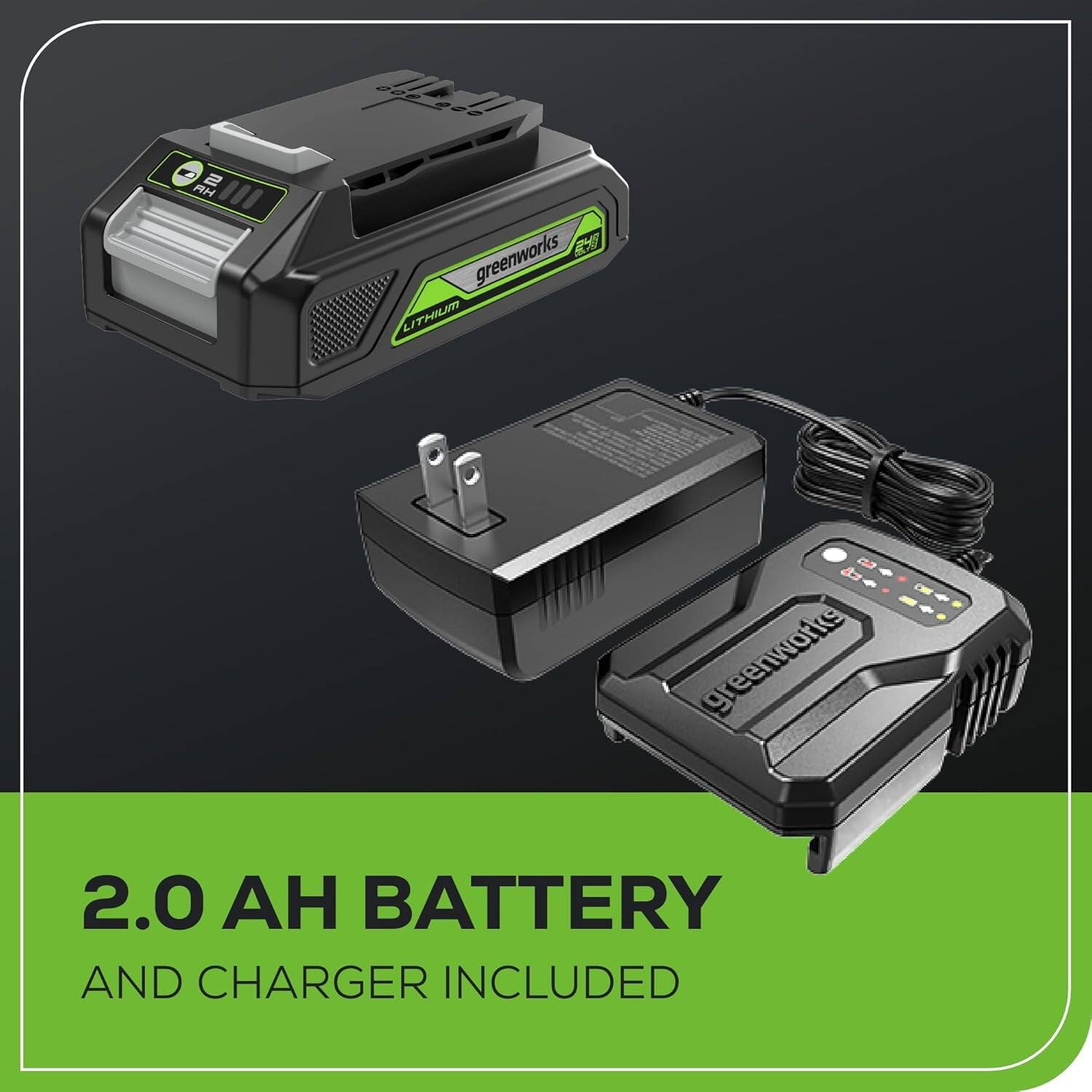 2.0 AH BATTERY AND CHARGER INCLUDED