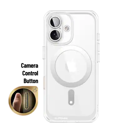 Front. SUPCASE - iPhone 16 6.1 inch Unicorn Beetle MAG Slim Clear MagSafe Camera Control Button Case-Clear - Clear.