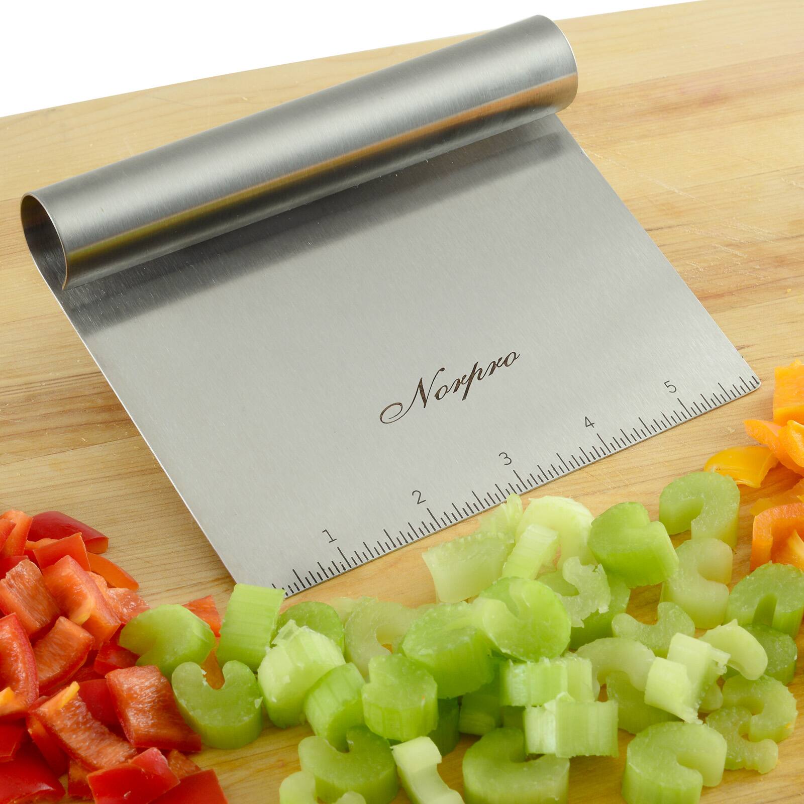 Alt View 1. Norpro - Heavy Duty Stainless Steel Bench Scraper and Chopper, Silver - Silver.