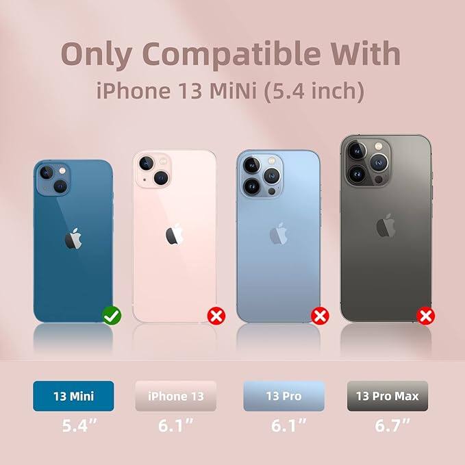 Only Compatible With iPhone 13 MiNi (5.4 inch) 13 Mini 5.4" iPhone 13 6.1" 13 Pro 6.1" 13 Pro Max 6.7"