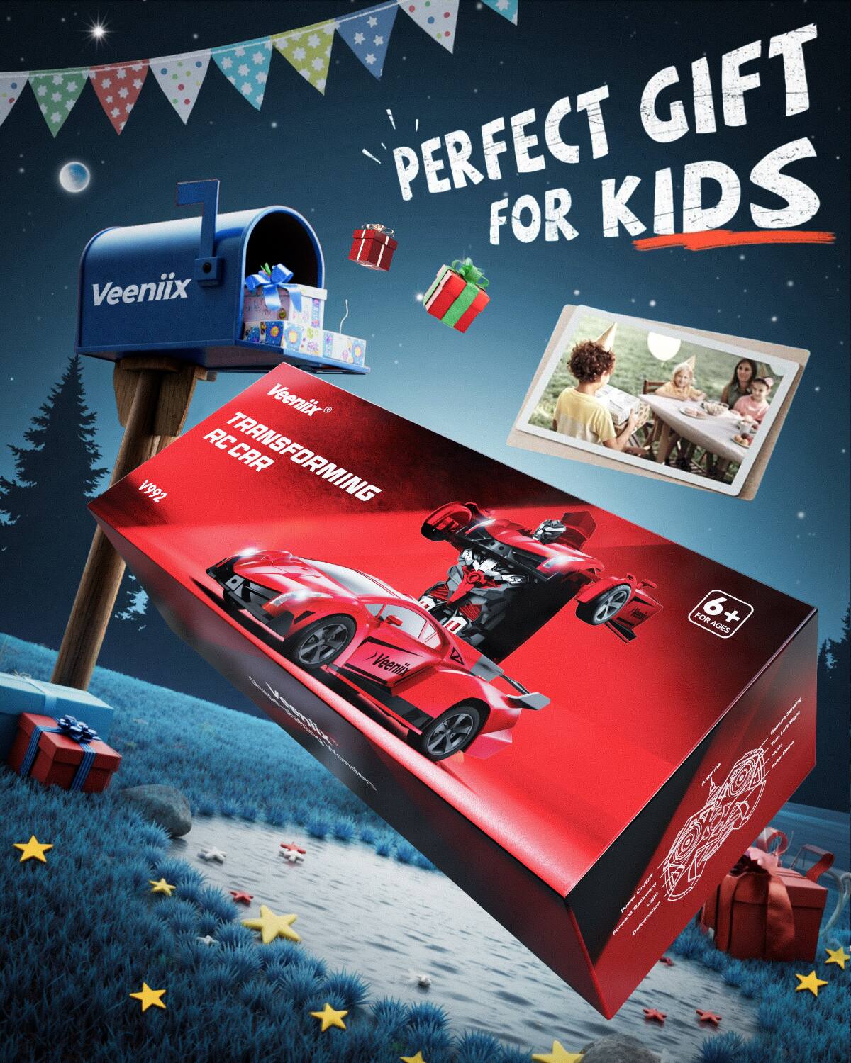 Veeniix! PERFECT GIFT FOR KIDS  
Veenix RC TRANSFORMING CAR V992  
FOR 6+ AGES