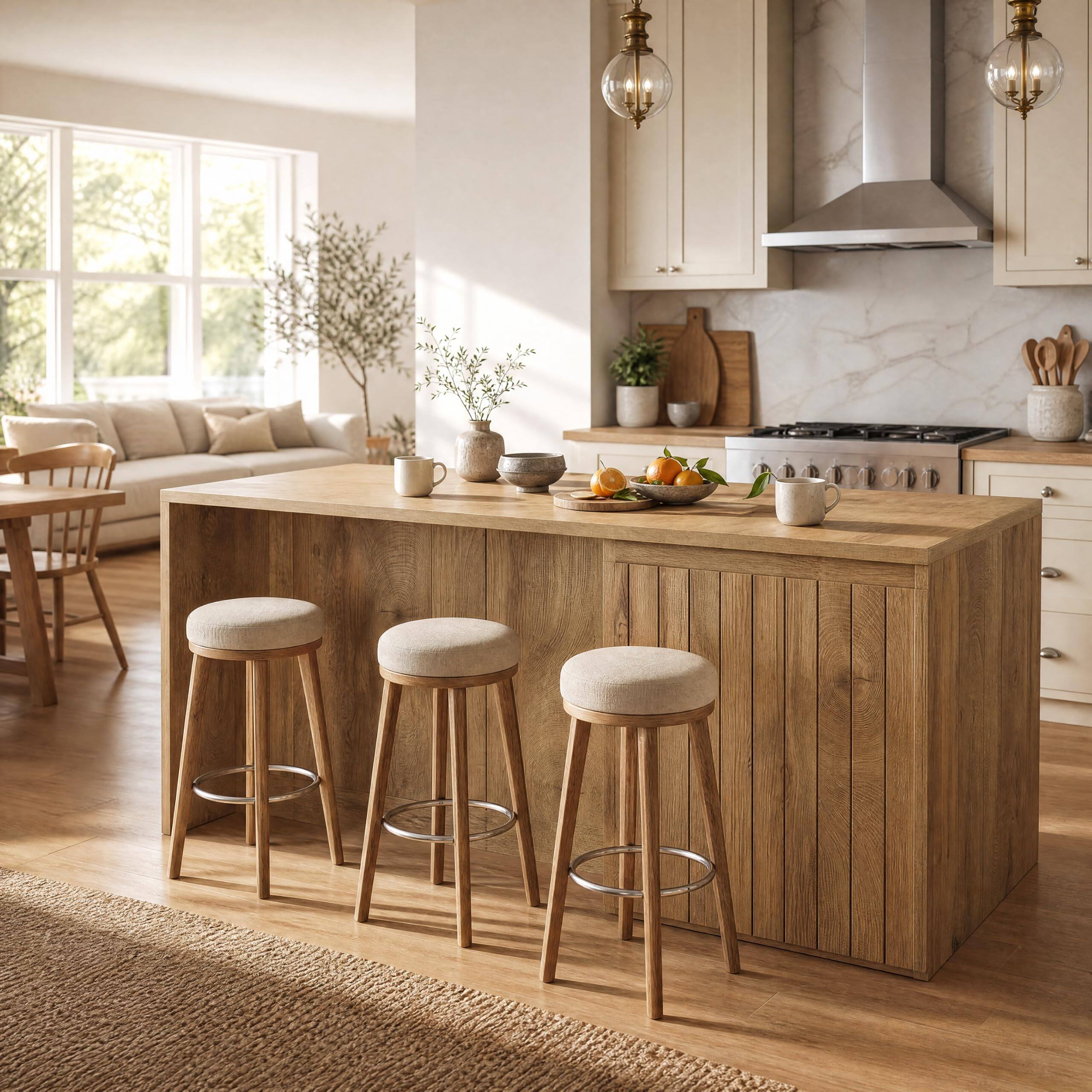 Alt View 3. Tribesigns - 70.9-Inch Kitchen Island with Storage Cabinet and Seating Space for Kitchen or Dining Room - Brown.