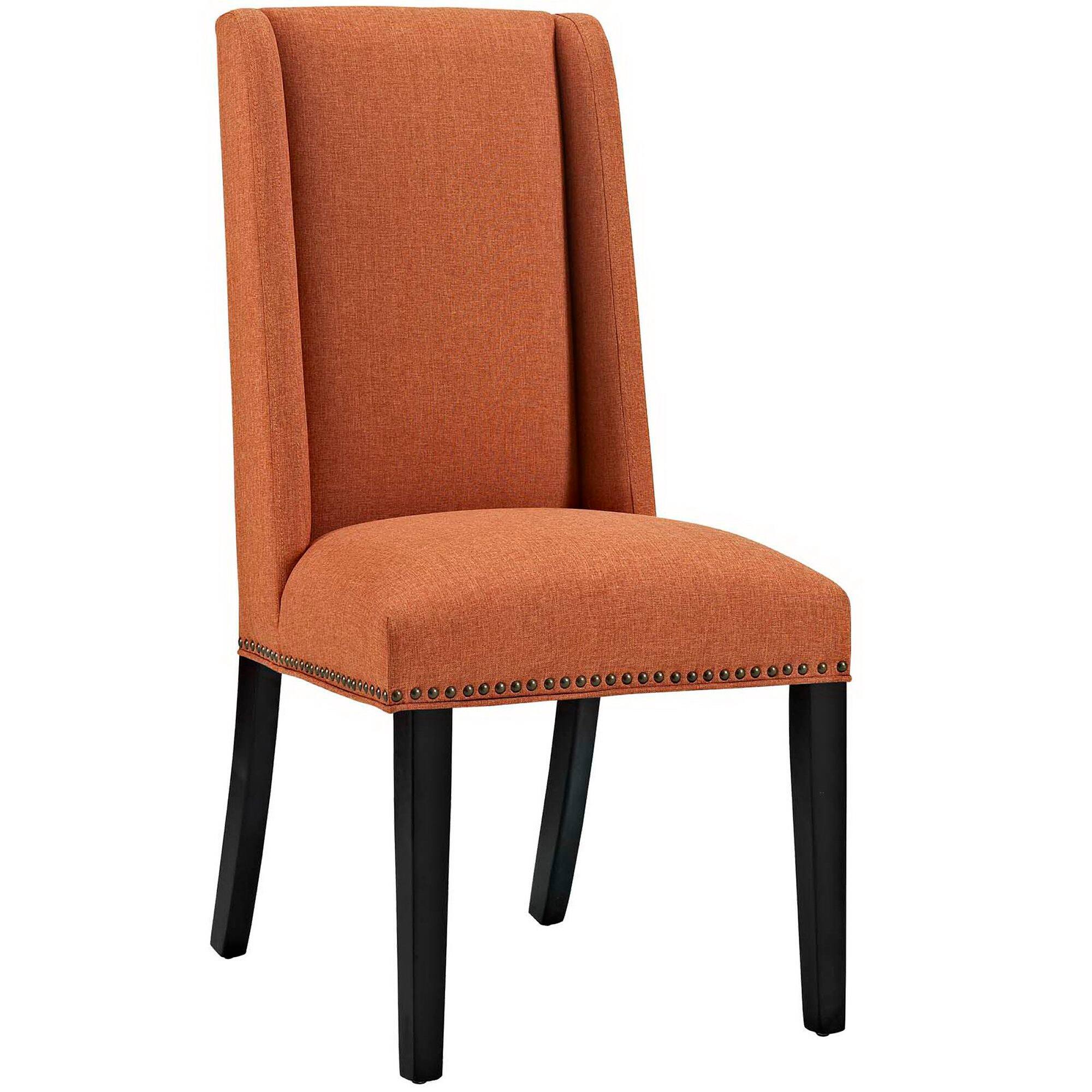 Angle. Modway - Baron Fabric Dining Chair by Modway - Orange.