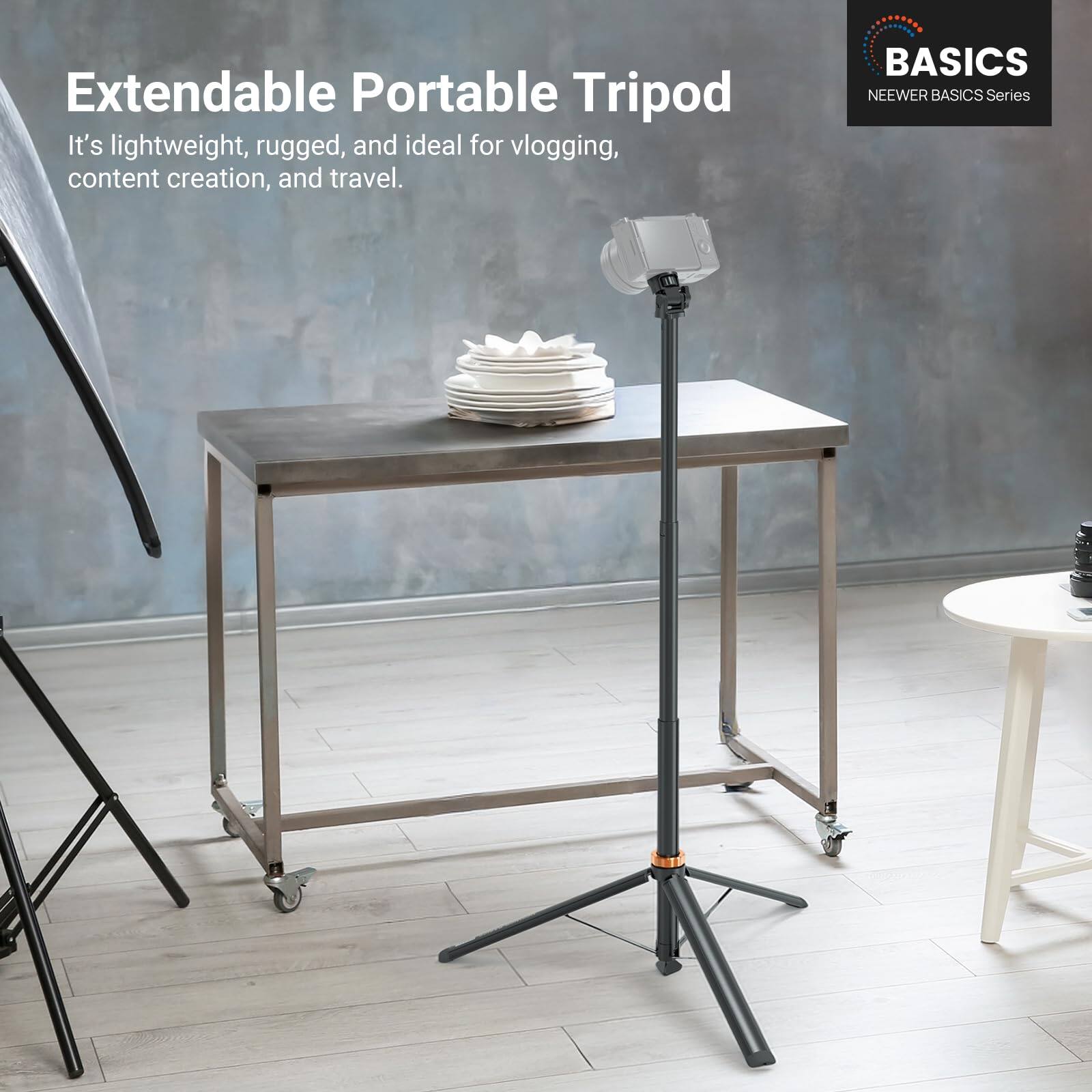 Extendable Portable Tripod

It's lightweight, rugged, and ideal for vlogging, content creation, and travel.

BASICS
NEEWER BASICS Series