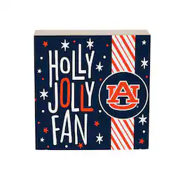 Evergreen Enterprises - Auburn Tigers 6" Holiday Wood Plock Shelf Sign - Multicolor