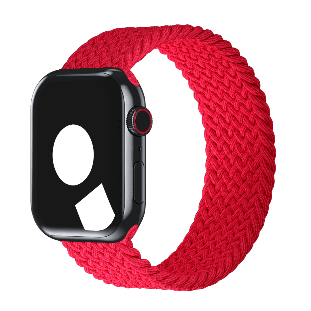 Alt View 4. Apple - Watch Braided Solo Loop 40mm - Size 7 - Red.
