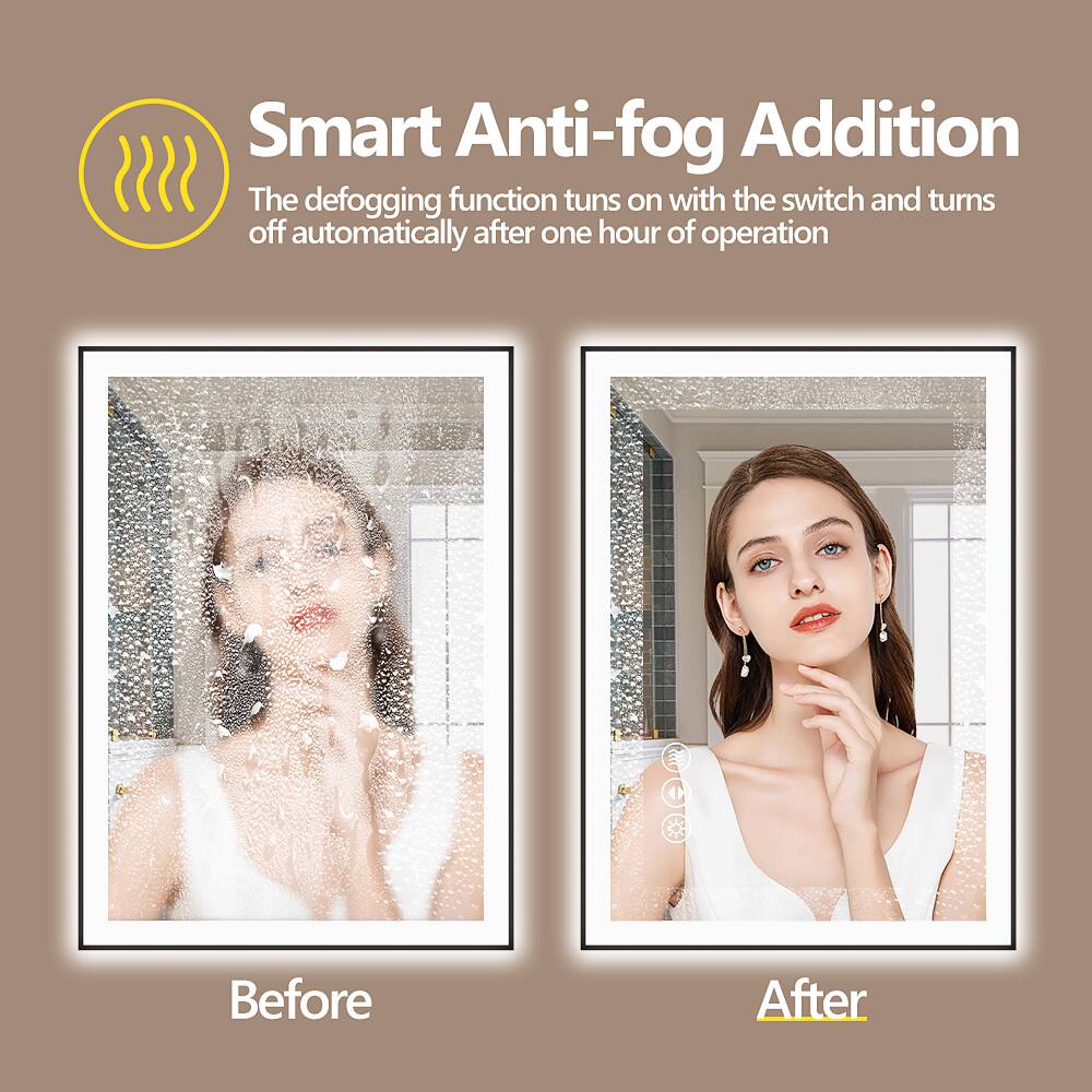 Smart Anti-fog Addition  
The defogging function turns on with the switch and turns off automatically after one hour of operation  

Before  
After